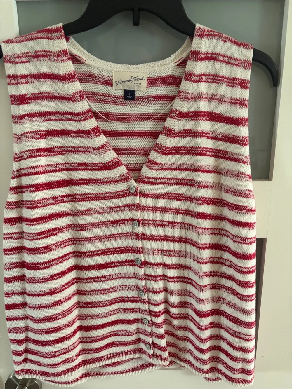 Universal Thread Red & White Striped Button-Front Tank - Picture 1 of 2